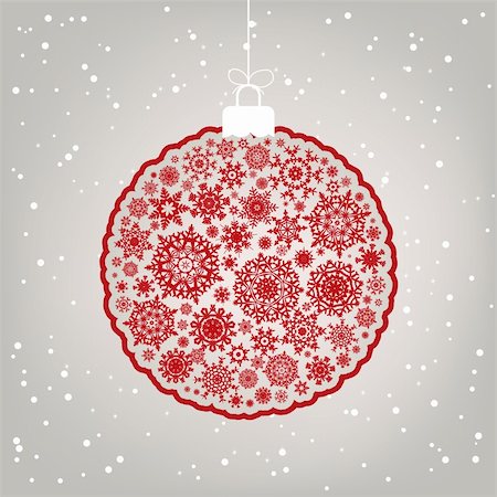 simsearch:400-05707989,k - Retro template - Beautiful Christmas ball illustration. EPS 8 vector file included Stock Photo - Budget Royalty-Free & Subscription, Code: 400-05288298