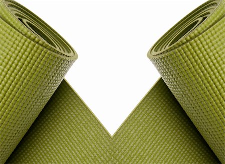 Green Yoga  Exercise Mats, Partially Rolled Border Image. Foto de stock - Super Valor sin royalties y Suscripción, Código: 400-05280148