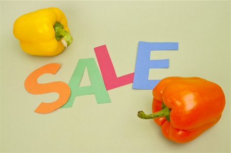 simsearch:400-04263617,k - Vibrant Image for Your Next SALE featuring the word SALE and Fresh Peppers. Photographie de stock - Aubaine LD & Abonnement, Code: 400-05280720