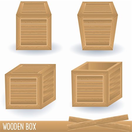 stiven (artist) - Illustration of wooden box in four different positions. Stock Photo - Budget Royalty-Free & Subscription, Code: 400-05283648