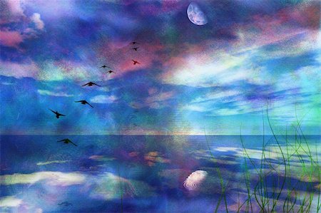 rolffimages (artist) - Skyscape with Moon Stock Photo - Budget Royalty-Free & Subscription, Code: 400-05294466