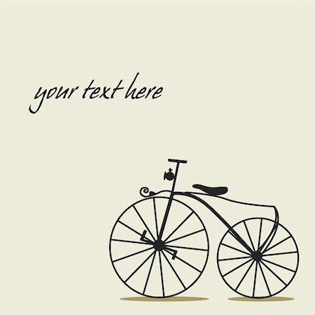 Simple background with a bicycle with place for your text Stock Photo - Budget Royalty-Free & Subscription, Code: 400-05294616