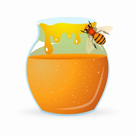 simsearch:400-05135233,k - illustration of bee with honey on white background Foto de stock - Super Valor sin royalties y Suscripción, Código: 400-05294872