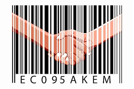 simsearch:400-04434336,k - illustration of business deal with bar code on white background Stock Photo - Budget Royalty-Free & Subscription, Code: 400-05294896