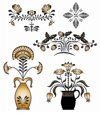 simsearch:400-04411448,k - Set of black flower design elements (From my big Stock Photo - Budget Royalty-Free & Subscription, Code: 400-05297294