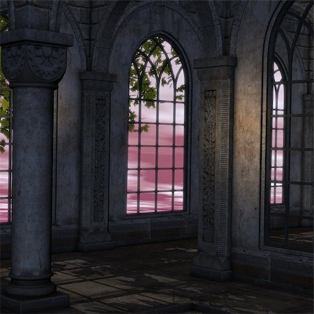magic window in a fantasy setting. 3D rendering of a fantasy theme for background usage. Stock Photo - Budget Royalty-Free & Subscription, Code: 400-05297907
