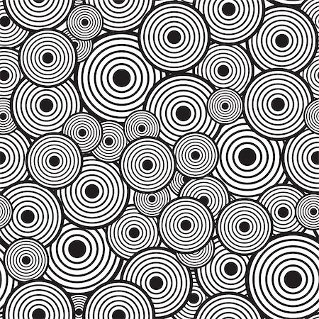 Black-and-white abstract background with circles. Seamless pattern. Vector illustration. Stock Photo - Budget Royalty-Free & Subscription, Code: 400-05299237