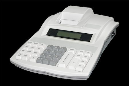simsearch:400-05708287,k - Cash register. Isolated on black background with clipping path. Stock Photo - Budget Royalty-Free & Subscription, Code: 400-05290803