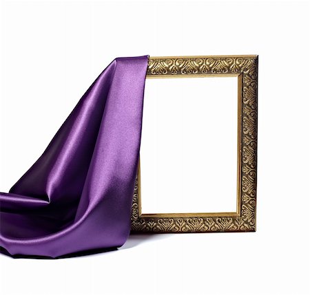 close up of wooden frame cover with silk textured cloth on white background with clipping path Stock Photo - Budget Royalty-Free & Subscription, Code: 400-05291334