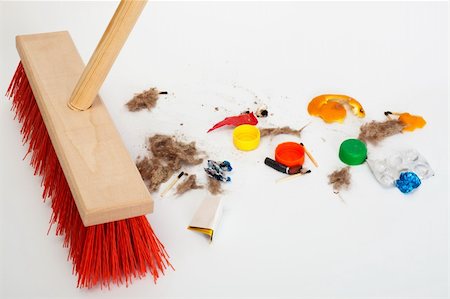 Cleaning the modern red mop mixed trash Stock Photo - Budget Royalty-Free & Subscription, Code: 400-05291652