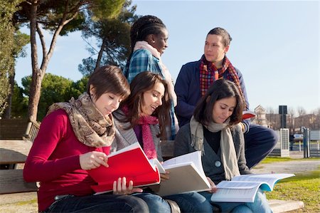 College Students Studying Togheter at Park Photographie de stock - Aubaine LD & Abonnement, Code: 400-05292100