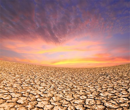 pollution sun - sunset on the ground dried by dryness Stock Photo - Budget Royalty-Free & Subscription, Code: 400-05292342