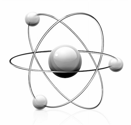 physics icons - illustration of atom icon isolated on white background Stock Photo - Budget Royalty-Free & Subscription, Code: 400-05292985