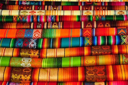 ecuador otavalo market - Indigenous textiles at craft market, Ecuador Stock Photo - Budget Royalty-Free & Subscription, Code: 400-05293189