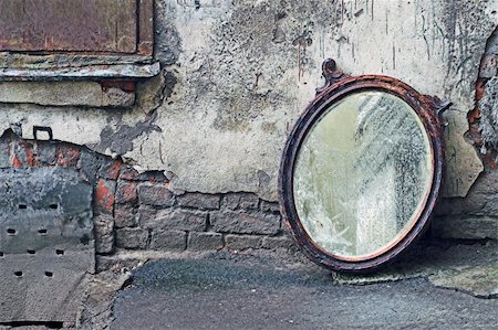 Old Mirror Standing Against Wall Stock Photo - Budget Royalty-Free & Subscription, Code: 400-05293519