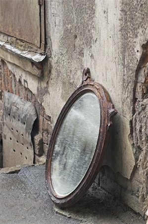 Old Mirror Standing Against Wall Stock Photo - Budget Royalty-Free & Subscription, Code: 400-05293520