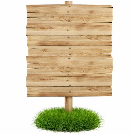 simsearch:400-04229535,k - old wooden billboard on the grass isolated on white background including clipping path Photographie de stock - Aubaine LD & Abonnement, Code: 400-05293606