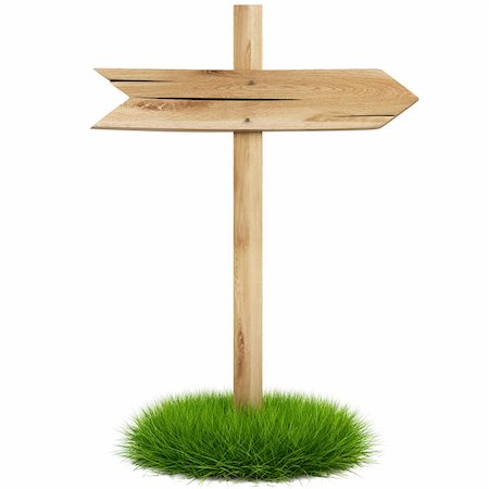 simsearch:400-04229535,k - old wooden arrow on the grass isolated on white background including clipping path Photographie de stock - Aubaine LD & Abonnement, Code: 400-05293607