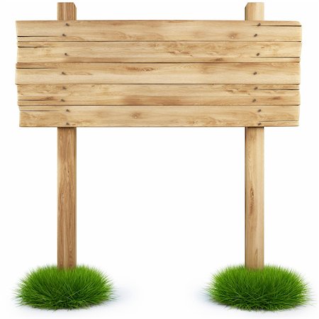 simsearch:400-04229535,k - old wooden billboard on the grass isolated on white background including clipping path Photographie de stock - Aubaine LD & Abonnement, Code: 400-05293608