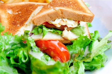 simsearch:400-04885499,k - Sandwich with bacon - chicken, cheese and lettuce Stock Photo - Budget Royalty-Free & Subscription, Code: 400-05293920