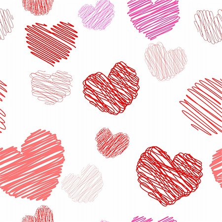simsearch:400-07982444,k - Seamless background from the Drawing hearts. Photographie de stock - Aubaine LD & Abonnement, Code: 400-05293998