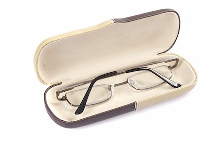 simsearch:400-07774329,k - Glasses in spectacle case on white background Stock Photo - Budget Royalty-Free & Subscription, Code: 400-05304838