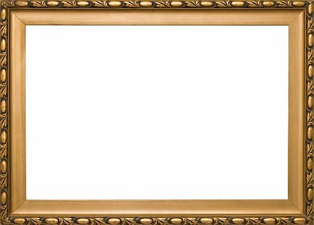 wooden golden classic frame on white background Stock Photo - Budget Royalty-Free & Subscription, Code: 400-05304865