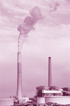 simsearch:400-07171274,k - Smokestacks of power station on sky background Stock Photo - Budget Royalty-Free & Subscription, Code: 400-05305249