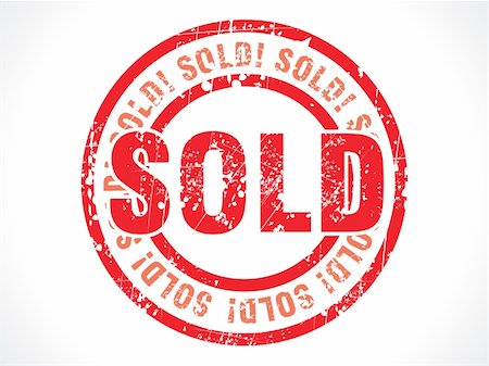 sold sign - abstract sold grunge tag vector illustration Photographie de stock - Aubaine LD & Abonnement, Code: 400-05306197