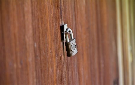 simsearch:400-07257534,k - an old wooden door was locked Stock Photo - Budget Royalty-Free & Subscription, Code: 400-05306210