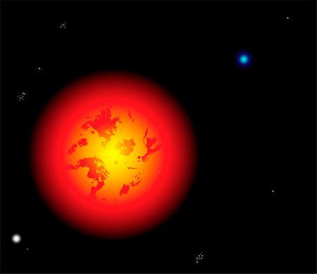 Beautiful sun vector with planets and stars Stock Photo - Budget Royalty-Free & Subscription, Code: 400-05306575