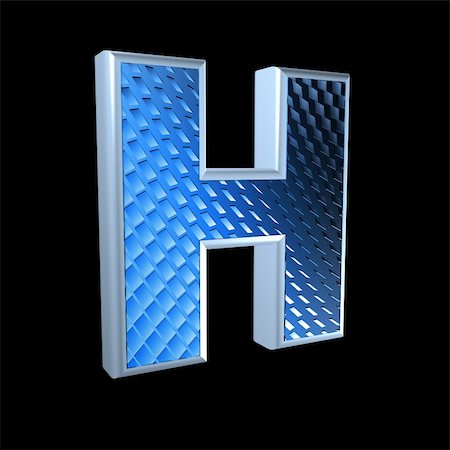 futuristic alphabets - abstract 3d letter with blue pattern texture - H Stock Photo - Budget Royalty-Free & Subscription, Code: 400-05306638