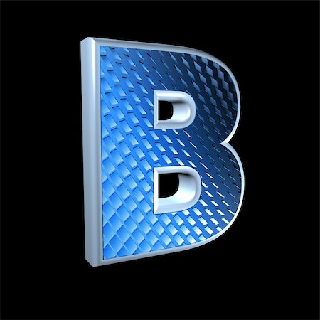 futuristic alphabets - abstract 3d letter with blue pattern texture - B Stock Photo - Budget Royalty-Free & Subscription, Code: 400-05306641