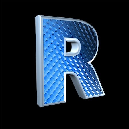 futuristic alphabets - abstract 3d letter with blue pattern texture - R Stock Photo - Budget Royalty-Free & Subscription, Code: 400-05306668