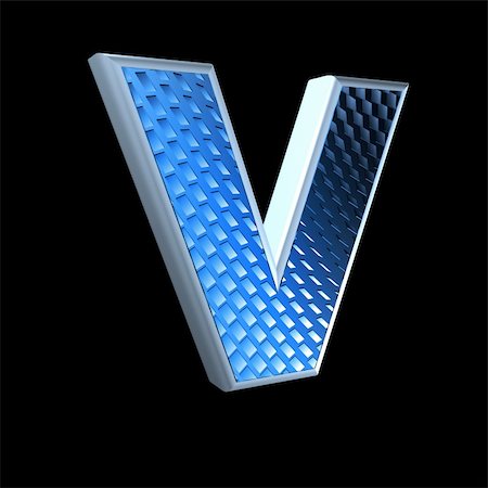 futuristic alphabets - abstract 3d letter with blue pattern texture - V Stock Photo - Budget Royalty-Free & Subscription, Code: 400-05306677