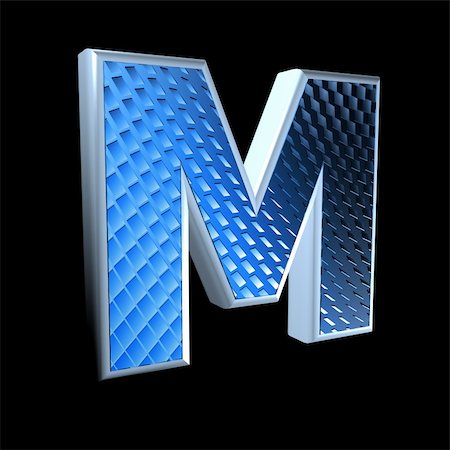 futuristic alphabets - abstract 3d letter with blue pattern texture - M Stock Photo - Budget Royalty-Free & Subscription, Code: 400-05306673