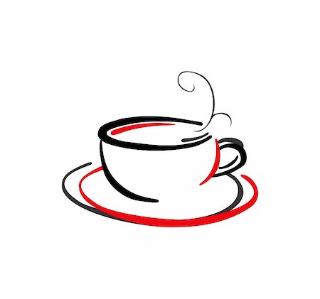 simsearch:400-04414723,k - Image illustration of elegant coffee cup isolated on white background Foto de stock - Super Valor sin royalties y Suscripción, Código: 400-05307103