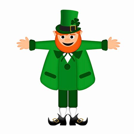 simsearch:400-06519689,k - Happy St Patricks Day Irish Leprechaun Arm Stretched Illustration Foto de stock - Super Valor sin royalties y Suscripción, Código: 400-05307534