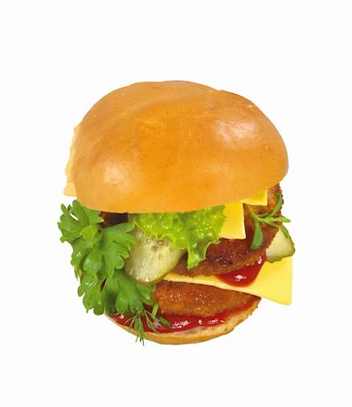 simsearch:400-06090558,k - big tasty cheeseburger isolated on white background Stock Photo - Budget Royalty-Free & Subscription, Code: 400-05307796