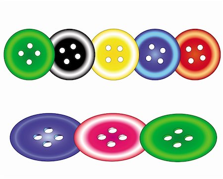 colorful sewing buttons on a white background Stock Photo - Budget Royalty-Free & Subscription, Code: 400-05308739