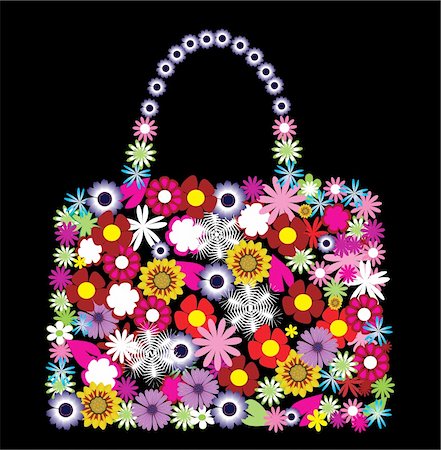 simsearch:400-04837197,k - vector illustration of a floral bag Stock Photo - Budget Royalty-Free & Subscription, Code: 400-05308882