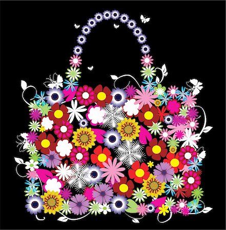 simsearch:400-04837197,k - vector illustration of floral bag Stock Photo - Budget Royalty-Free & Subscription, Code: 400-05309465