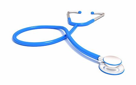 3D rendering of a blue stethoscope isolated on white Stock Photo - Budget Royalty-Free & Subscription, Code: 400-05309678