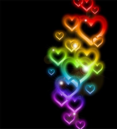 round objects - Rainbow Heart Border with Sparkles. Vector Illustration Photographie de stock - Aubaine LD & Abonnement, Code: 400-05300330