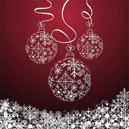 Illustration cute christmas composition with balls - vector Stock Photo - Budget Royalty-Free & Subscription, Code: 400-05302058