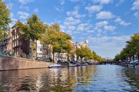 Amsterdam canals , sunny day in September Photographie de stock - Aubaine LD & Abonnement, Code: 400-05314118