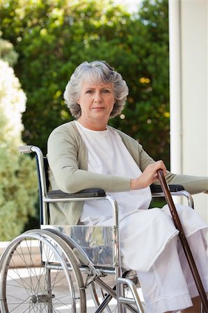 Senior woman in her wheelchair at home Stock Photo - Budget Royalty-Free & Subscription, Code: 400-05314504