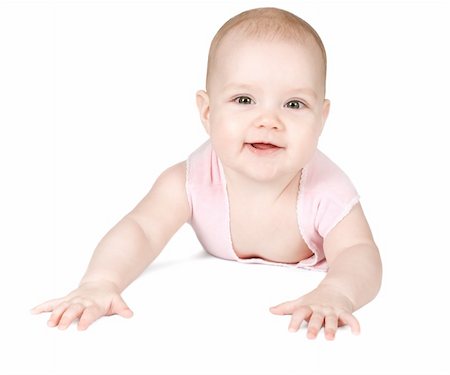 Cute smiling baby on a white background Stock Photo - Budget Royalty-Free & Subscription, Code: 400-05315146