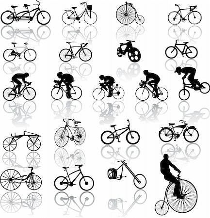 simsearch:400-08938779,k - Vector illustration of bicycles Stock Photo - Budget Royalty-Free & Subscription, Code: 400-05315473