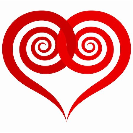 simsearch:400-04801047,k - ornamental red heart with intertwined spiral halves Stock Photo - Budget Royalty-Free & Subscription, Code: 400-05316033